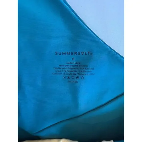 NWT Summersalt Sidestroke The Ruffle Teal One Shoulder Swimsuit, 8 - Picture 6 of 7